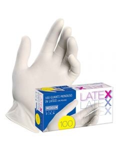 Latex Guanti Lattice Bianco - L 100pz